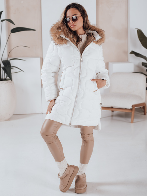 Damen Winterjacke VIRELIA gesteppt mit Kapuze weiß Dstreet TY4938