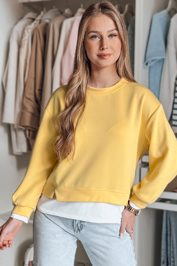 Damen Sweatshirt in Übergröße LUZZIO gelb Dstreet BY1380