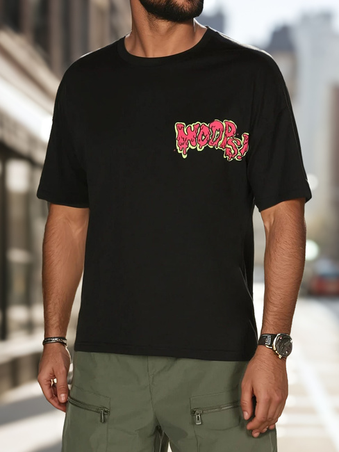 Bedrucktes Herren-T-Shirt schwarz Dstreet RX5645