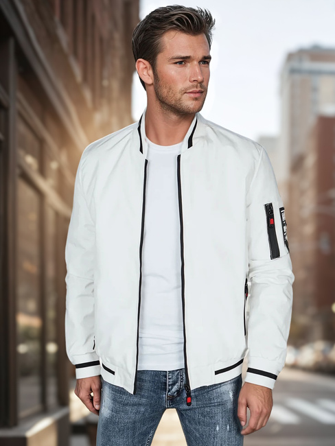 Herren Übergangs-Bomberjacke weiß Dstreet TX5025