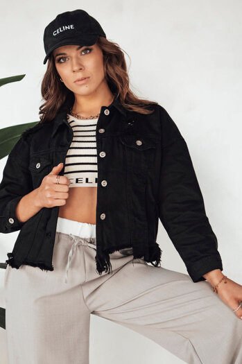 Damen Oversize-Jeansjacke MOLI schwarz Dstreet TY4132