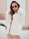 Kurze Damen Steppjacke mit Fell weiß Dstreet TY5070