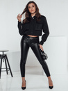 Damenhose aus gewachstem Leder WAXSTEP schwarz Dstreet UY2318