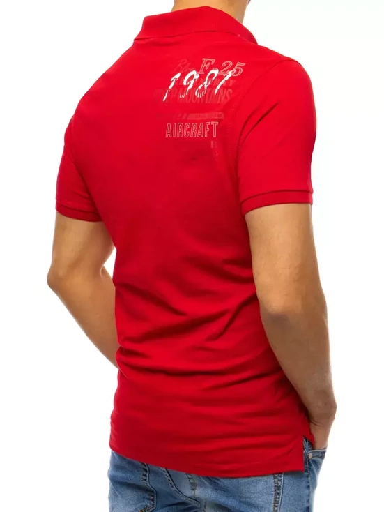 Herren Poloshirt mit Stickerei Rot Dstreet PX0469