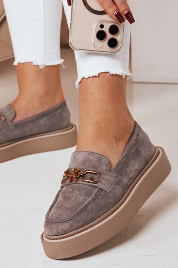 Damen Plateau Mokassins LOFELIS grau Dstreet ZY0689