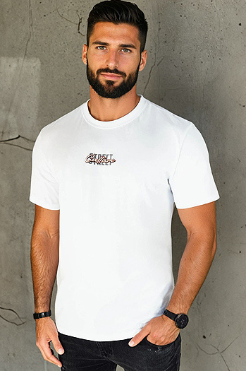 Herren T-shirt mit Aufdruck Farbe Weiß DSTREET RX5421