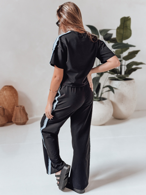 Damen Trainingsanzug in Übergröße SPORT LIKE schwarz Dstreet AY1146
