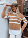 Damen Lange Pullover ASTRIDA Farbe Camel DSTREET MY2226