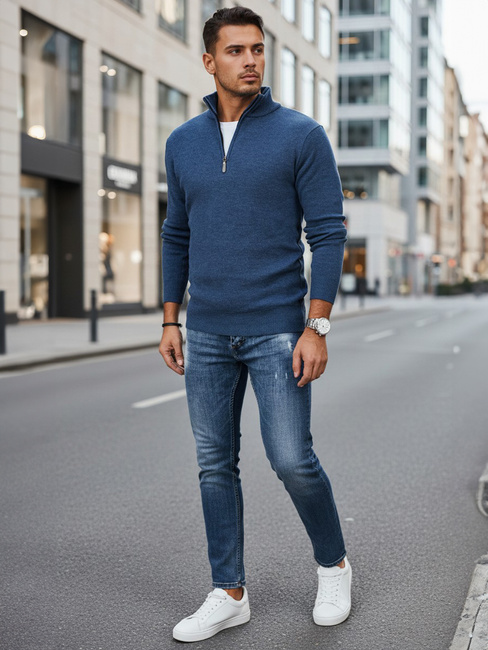 Marineblauer Herren-Pullover Dstreet WX2340