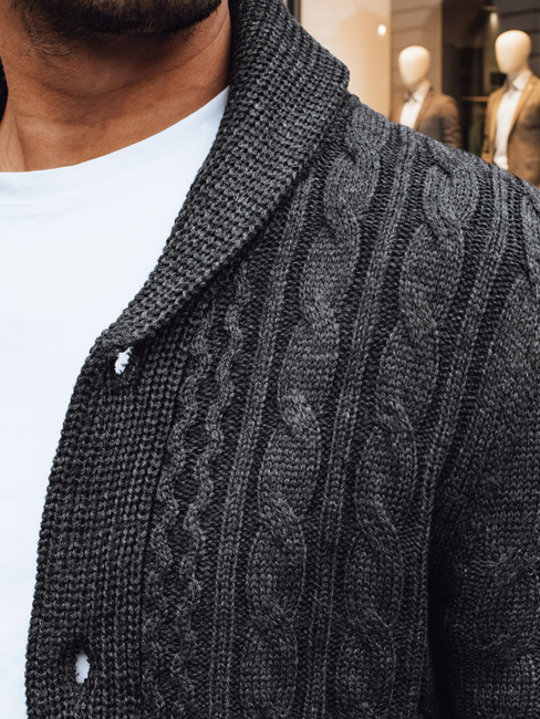 Herren Strickjacke Dunkelgrau Dstreet WX1891