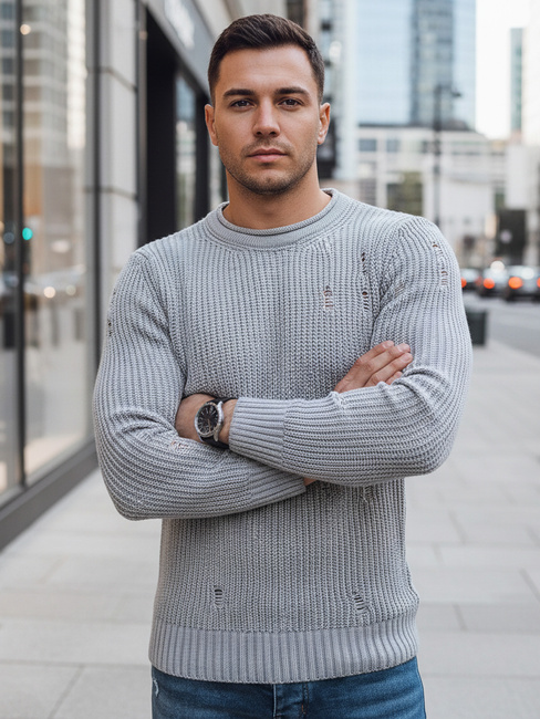 Herren Klassische Pullover Farbe Hellgrau DSTREET WX1989