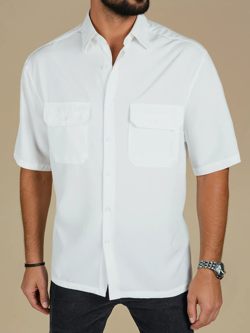 Herren Kurzarmhemd weiß Dstreet KX1083