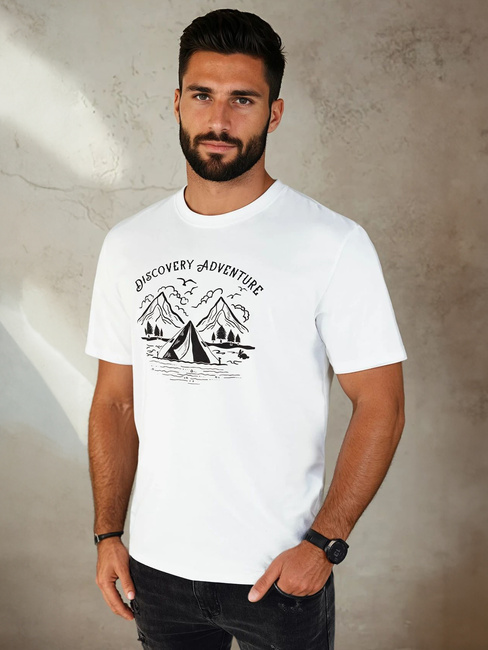 Herren T-shirt mit Aufdruck Farbe Weiß DSTREET RX5412