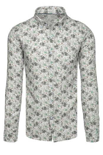 Weißes Hemd mit Blumenmuster für Männer Dstreet DX2633
