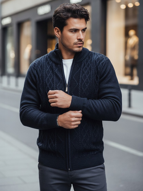 Herren Pullover ohne Knöpfe navy blau Dstreet WX2250z