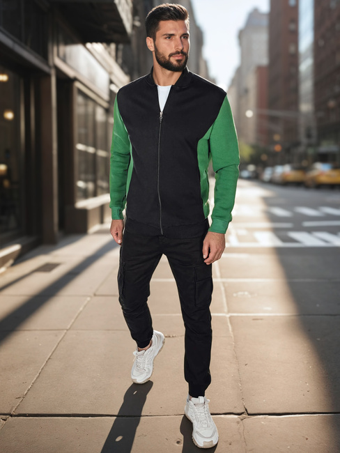 Herren Sweatshirt mit Reißverschluss und Stehkragen schwarz Dstreet BX5908