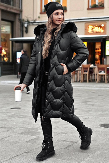 Lange Damen Steppjacke WINTERACT schwarz Dstreet TY4775