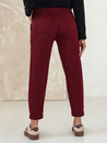 Damen Chinohose Einheitsgröße ELEGANTENO Hose mit Gürtel burgunderrot Dstreet UY2256