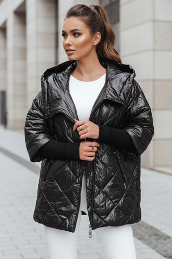 Damen Übergangs-Steppjacke in Übergröße PUFFILOF schwarz Dstreet TY4855