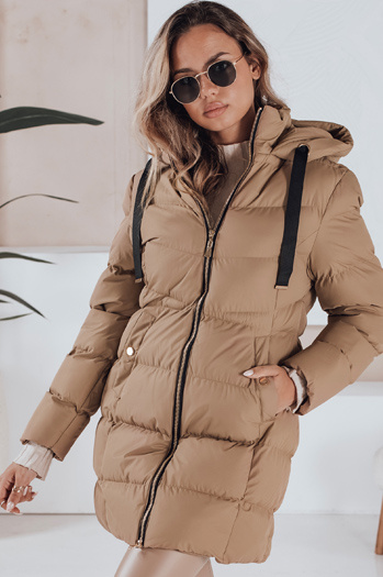 Damen Winterjacke mit Kapuze GABRIELLE dunkelbeige Dstreet TY4363