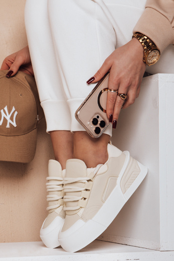 Damen sportliche Turnschuhe KICKON beige Dstreet ZY0648