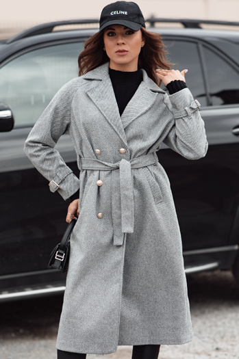 Damenmantel in Übergröße CAMELLYN lang grau Dstreet NY0742