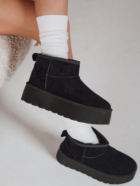 Schwarze Wildleder-Schneestiefel für Frauen Dstreet ZY1283