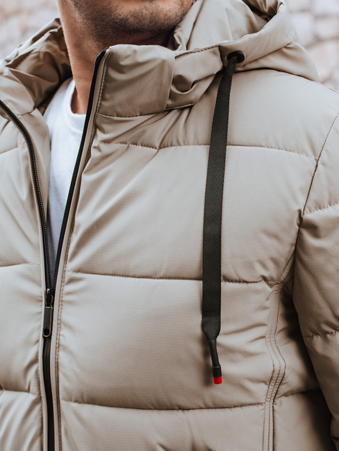 Herren Steppwinterjacke mit Kapuze hellbeige Dstreet TX5063