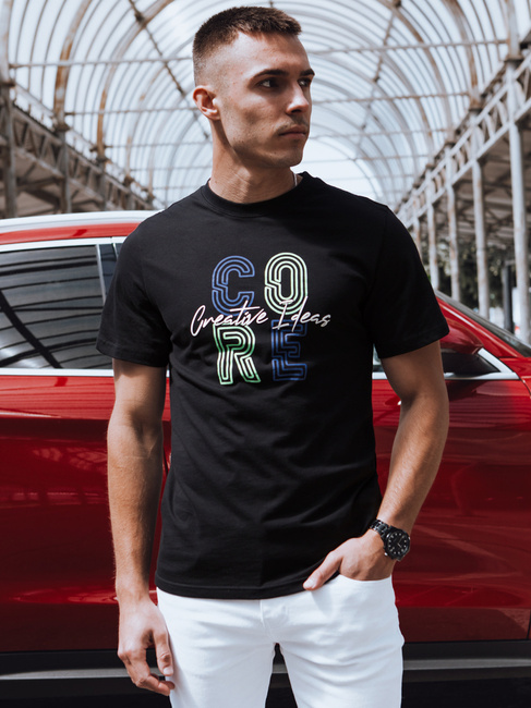 Bedrucktes Herren-T-Shirt schwarz Dstreet RX5382