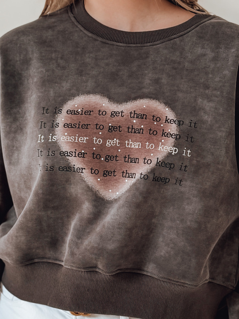 Damen Übergröße Tie-Dye-Sweatshirt mit Herz DESSER graphite Dstreet BY1464