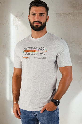 Herren T-shirt mit Aufdruck Farbe Grau DSTREET RX5436