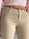 CLARET Damen Denim-Hose mit Gürtel Set in hellbraun Dstreet UY2455