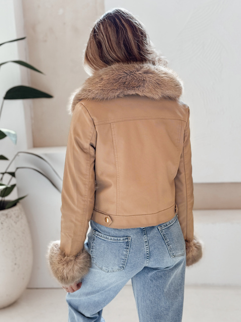 Damen Lederjacke mit Kamelfell Dstreet TY5139