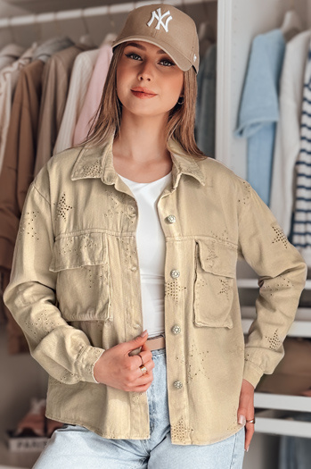 Damen Übergangsjacke Einheitsgröße in Sternen STRASHINE braun Dstreet TY4847