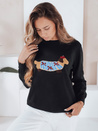 Damenpullover mit Hundeapplikation CHICPAWS schwarz Dstreet MY2541