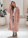 Damen Wintermantel Teddyfell lang rosa Dstreet NY0751