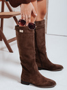 Damenstiefel aus Wildleder mit niedrigem Absatz braun Dstreet ZY1089