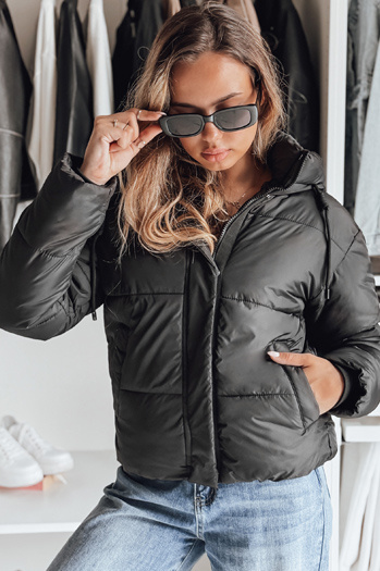 Damen Winterjacke SNOWLIKE gesteppt mit Kapuze schwarz Dstreet TY4930