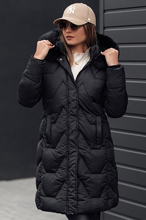 Damen Winterjacke MYANNA lang gesteppt mit Kapuze schwarz Dstreet TY4679