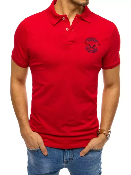 Herren Poloshirt mit Stickerei Rot Dstreet PX0469