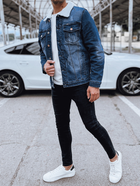 Isolierte Herren-Jeansjacke dunkelblau Dstreet TX4729