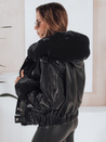 Damen Lederjacke mit Kunstfell schwarz Dstreet TY5128