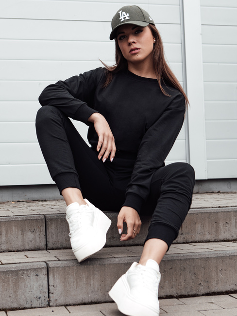 Klassisches Damen-Sweatshirt von CASUALVIBE schwarz Dstreet BY1298