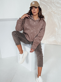 Damen Sweatshirt in Übergröße LOVEHEART mit Herzen beige Dstreet BY1341_2