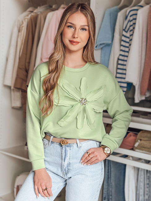 Damen Sweatshirt in Übergröße mit Blume PETITKA mint Dstreet BY1389