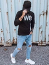 Herren Sweatshirt mit Aufdruck Schwarz Dstreet BX5365