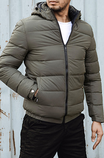 Herren Steppwinterjacke mit Kapuze grün Dstreet TX4846