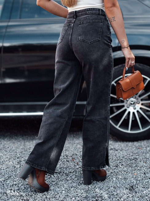 JEANDII Damen Denim Baggy Hose mit Reibung schwarz Dstreet UY2209