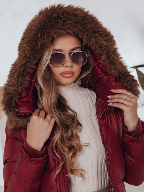 Gesteppte Damen-Winterjacke mit Pelz STYLEBELLA rot Dstreet TY5008