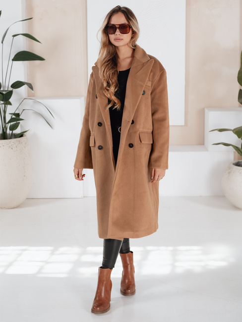 Damen Wintermantel lang Übergröße camel Dstreet NY0766